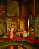 S. Ivanowitch, The Harem at Poolside, Oil on canvas