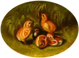 Arthur Fitzwilliam Tait, Untitled, RUFFLED GROUSE CHICKS, oil on academy board