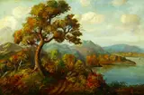 F. Louis Mora, View Over Mountains and Lake, Oil on canvas