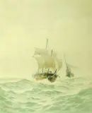 Frederick S. Cozzens, Ships at Sea, Watercolor