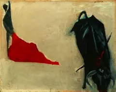 Louis Leon Ribak, The Toreador and the Bull, Oil on board