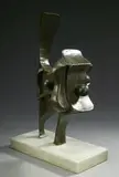 Naum Knop, Abstract Figure, Bronze, medium brown patina, affixedto a white marble base - Height: 13 1/2 in. (without base)