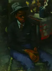 H. Zitter, Pensive Young Man, Oil on board