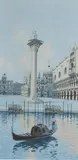 Natale Gavagnin, Venice Scene with Gondola, Watercolor