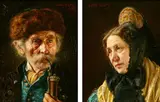 Gustav Köhler, PAIR OF PORTRAITS OF A MAN AND A WOMAN, the first, Oil on paper - each:7 in. x 5 3/8 in