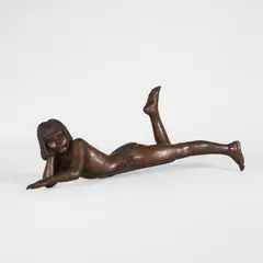 Desmond Fountain, 'Whitney', a bronze sculpture of a girl