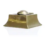 Charles Francis Annesley Voysey, Brass inkwell, c.1898, complete with moulded glass liner