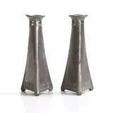 Peter Behrens, Pair of Osiris pewter vases, c.1910