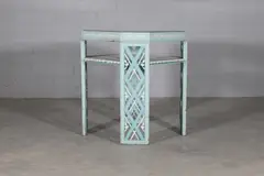 Oskar Kaufmann, Painted wooden side table, c.1920, the glazed square top with canted corners and an undertier shelf