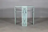 Oskar Kaufmann, Painted wooden side table, c.1920, the glazed square top with canted corners and an undertier shelf