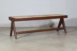 Model 'PJ-010903' teak and cane bench by Pierre Jeanneret, c.1955, sold Jan 2025