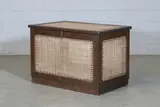 Linen chest by Pierre Jeanneret, c.1958, teak, sold Jan 2025