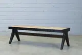 C.1955 by Pierre Jeanneret, a 'PJ-010905' teak and rattan bench, sold Jan 2025