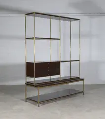 Brass and mahogany 'Irwin Collection' étagère by Paul McCobb, c.1970, sold Jan 2025