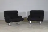 William Plunkett, Pair of 'Kingston' armchairs, c.1970, each with black upholstery