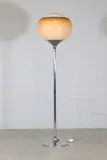 Harvey Guzzini, Untitled, c.1970, the cognac acrylic shade raised on a chrome column