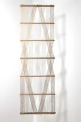 Peter Collingwood, 'M.27 No.15', a macrogauze wall hanging of woven linen and steel