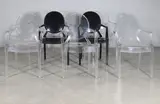 Philippe Starck, Composed set of eight 'Louis Ghost' chairs