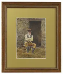 Charles Green, Untitled, watercolour heightened with white 22 x 16cm