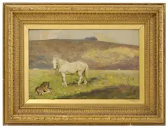 Frederick Hall, 'Mare and Foal' signed 'FRED Hall' l.r.