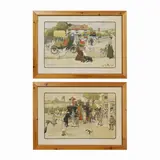 Victor Venner, 'Past' and 'Present' a pair of lithographs in colour