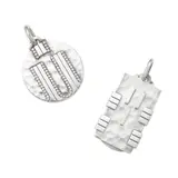 Jean Desprès, Two Modernist Pendants, martelé silver with geometric decoration, each inscribed 'J