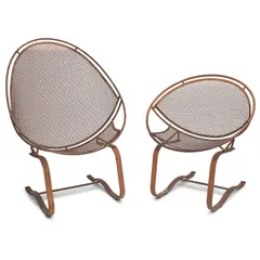 Maurizio Tempistini, Companion Pair of Bouncing Chairs, for Salterini, iron