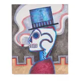 Nancy Glenn-Nieto, Smoking in Monte Alban, 2024, acrylic on canvas