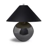 Karl Springer, Ball Lamp, lucite, metallic-glazed ceramic