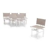 Hans-Ullrich Bitsch, Set of Six Series 8600 Side Chairs, , chrome-plated steel, woven aluminum mesh
