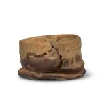 Tea Bowl by Peter Voulkos, wood fired stoneware with perforations and ash glaze, sold Oct 2024