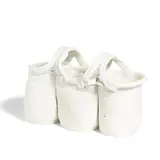 White Triple Vessel with Two Handles by Betty Woodman, glazed earthenware, stamped 'WOODMAN', sold Oct 2024