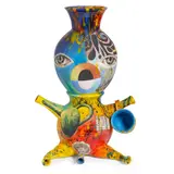 Michael Lucero, Untitled (from New World Series), glazed and painted earthenware, titled and signed 'MICHAEL LUCERO', dated '72192'