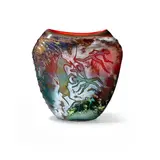 William Morris, 'Petroglyph Vessel', blown glass, etched 'William Morris 1988'