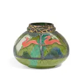 Marcel Goupy, Gazelle Vase, enameled glass, signed 'M