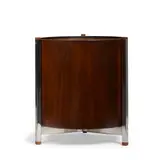 Edward Wormley, Planter, model 888A for Dunbar, walnut, chromed metal, copper insert