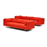 Two Sofas by Florence Knoll, wool upholstery, steel, sold Jul 2024