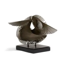 Stephanie Scuris, Constructivist Sculpture, patinated metal, ebonized wood base