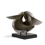 Stephanie Scuris, Constructivist Sculpture, patinated metal, ebonized wood base