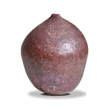 Henry Takemoto, Monumental Floor Vase, glazed stoneware with engobe decoration