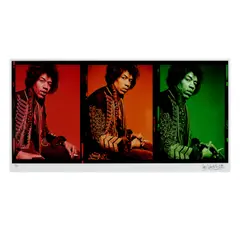 Gered Mankowitz, Jimi Hendrix Smoking, Mason's Yard Studio, London (Stop Sign Triptych), 1967