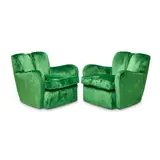 Art Deco-Style, Pair of Swiveling Lounge Chairs