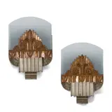 American Art Deco, Pair of Sconces, from The Roxy Theatre, New York, steel, patinated bronze, patinated copper, frosted glass