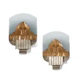 American Art Deco, Pair of Sconces, from The Roxy Theatre, New York, steel, patinated bronze, patinated copper, frosted glass