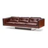 Warren Platner, Three Seat Sofa, for Lehigh-Leopold, walnut, leather, steel
