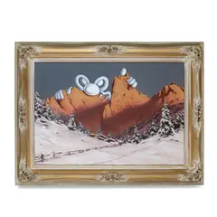 Kenny Scharf, ICE MONT STER, oil on found painting