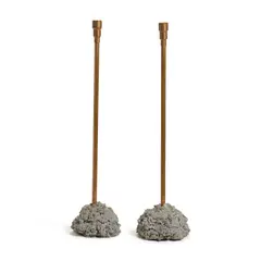 David Ireland, Pair of Candlesticks, concrete, coarse aggregate and copper pipes