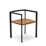 Rei Kawakubo, No. 9 Chair, for Comme des Garçons, patinated steel, maple, with Comme des Garçons sticker on back listing serial number 10100