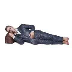 Sean Henry, Man Lying on Side, bronze, oil paint