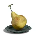 Pear by Luis Montoya and Leslie Ortiz, patinated bronze, sold Jul 2024